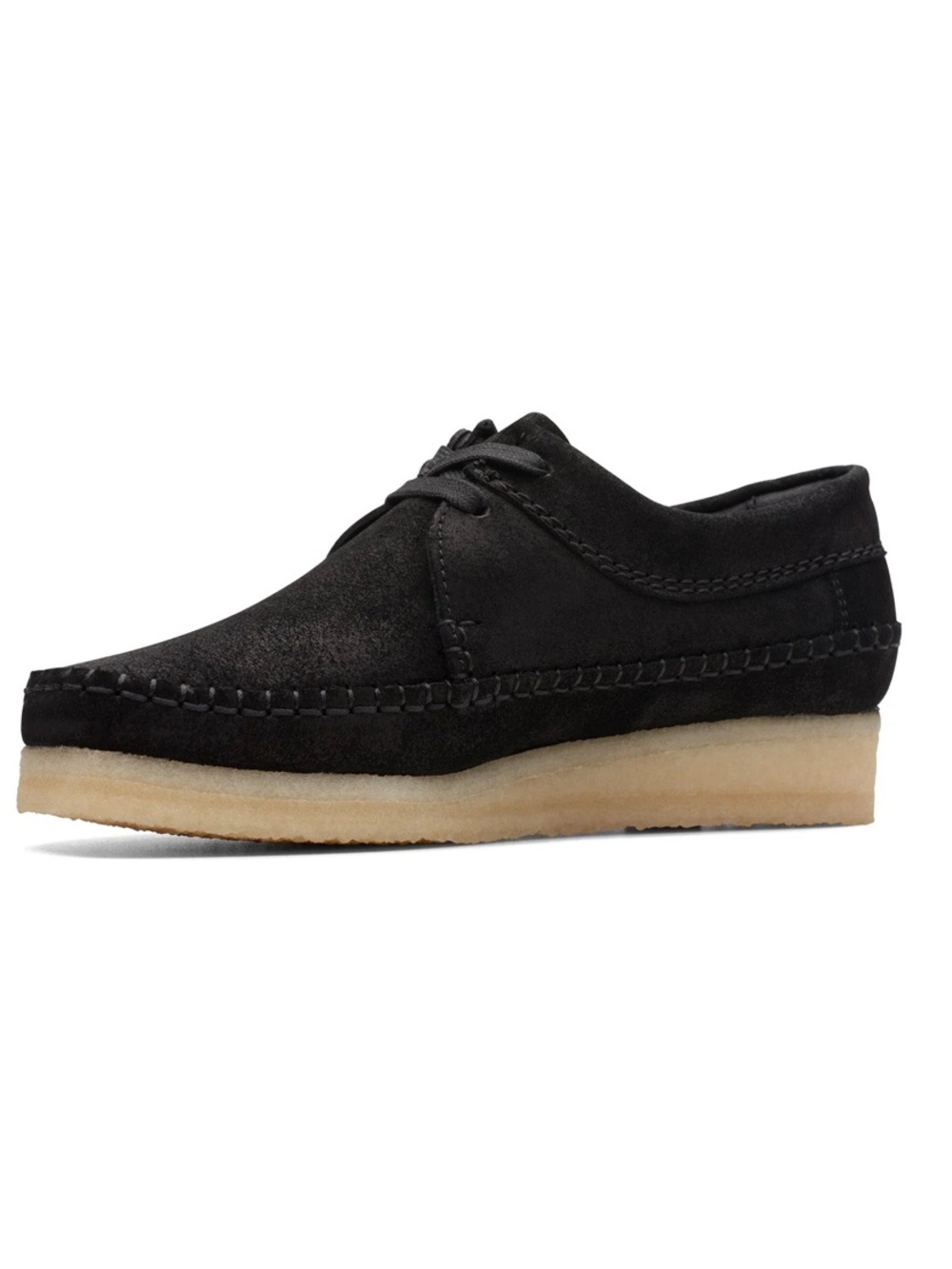 Clarks Weaver Black Suede Oxfords & Lace Ups Casual Shoes - Picture 2 of 6